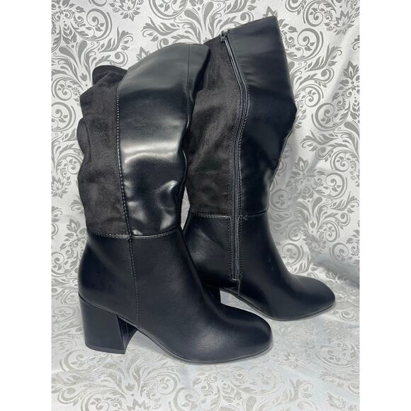 SO® Selina Women’s Onyx Block Heel Boots – Size 6.5 - Picture 2 of 5